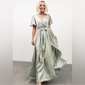 Baltic Born Sicily Satin Maxi Sage Green Medium